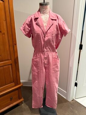 pistola Pink Short-Sleeve Utility Jumpsuit